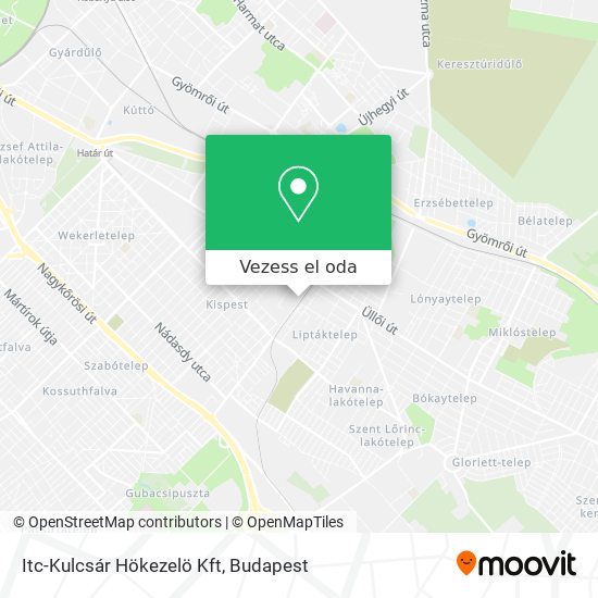 Itc-Kulcsár Hökezelö Kft térkép