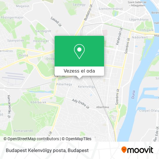 Budapest Kelenvölgy posta térkép