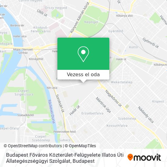 Budapest Fõváros Közterület-Felügyelete Illatos Úti Állategészségügyi Szolgálat térkép
