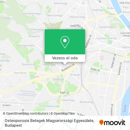Osteoporosis Betegek Magyarországi Egyesülete térkép