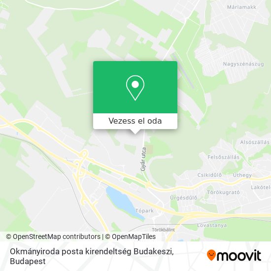 Okmányiroda posta kirendeltség Budakeszi térkép