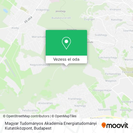 Magyar Tudományos Akadémia Energiatudományi Kutatóközpont térkép