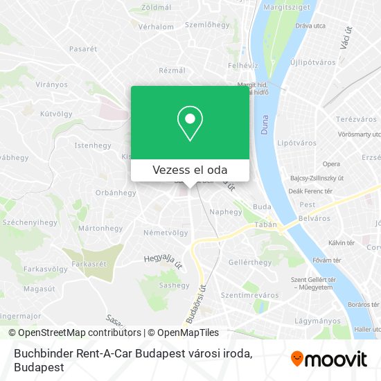 Buchbinder Rent-A-Car Budapest városi iroda térkép