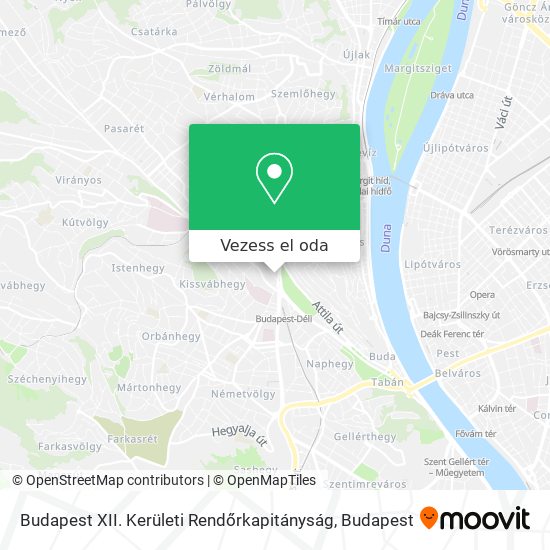 Budapest XII. Kerületi Rendőrkapitányság térkép