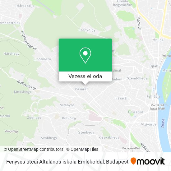 Fenyves utcai Általános iskola Emlékoldal térkép