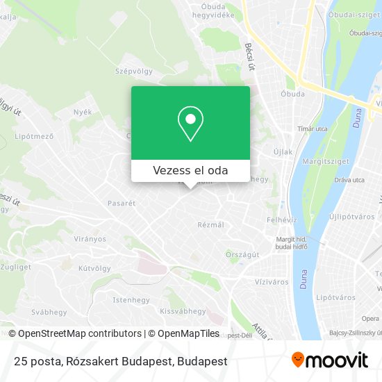 25 posta, Rózsakert Budapest térkép