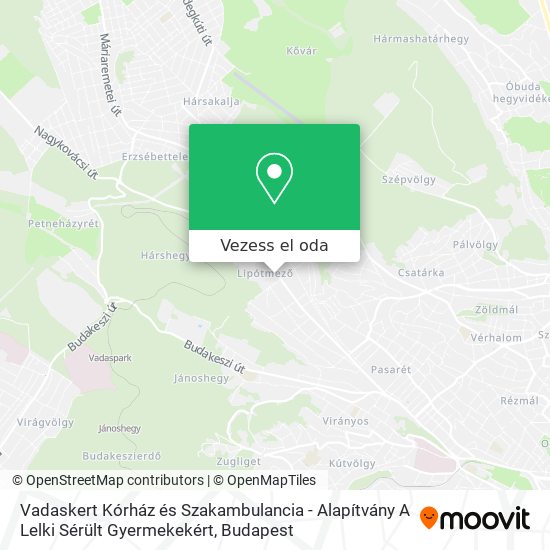 Vadaskert Kórház és Szakambulancia - Alapítvány A Lelki Sérült Gyermekekért térkép