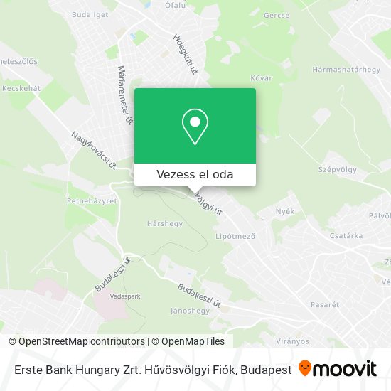 Erste Bank Hungary Zrt. Hűvösvölgyi Fiók térkép