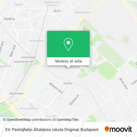 XV. Pestújhelyi Általános iskola Original térkép