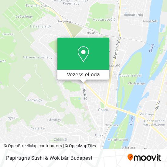 Papírtigris Sushi & Wok bár térkép