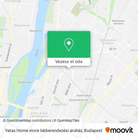 Yatas Home store lakberendezési áruház térkép