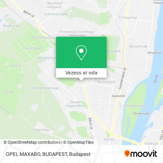 OPEL MAXABO, BUDAPEST térkép