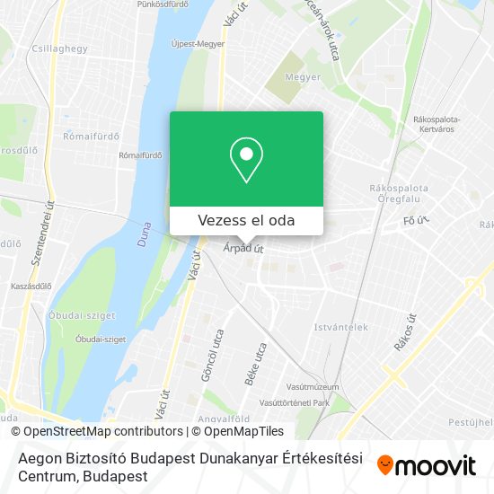 Aegon Biztosító Budapest Dunakanyar Értékesítési Centrum térkép