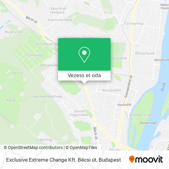 Exclusive Extreme Change Kft. Bécsi út térkép
