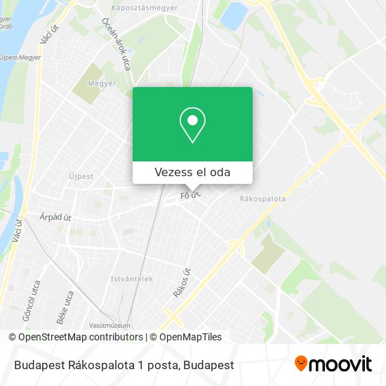 Budapest Rákospalota 1 posta térkép