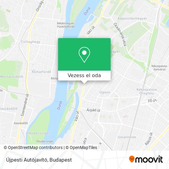 Újpesti Autójavító térkép