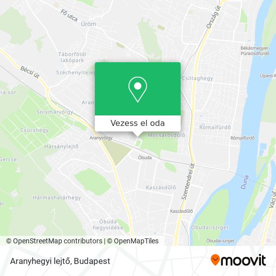 Aranyhegyi lejtő térkép