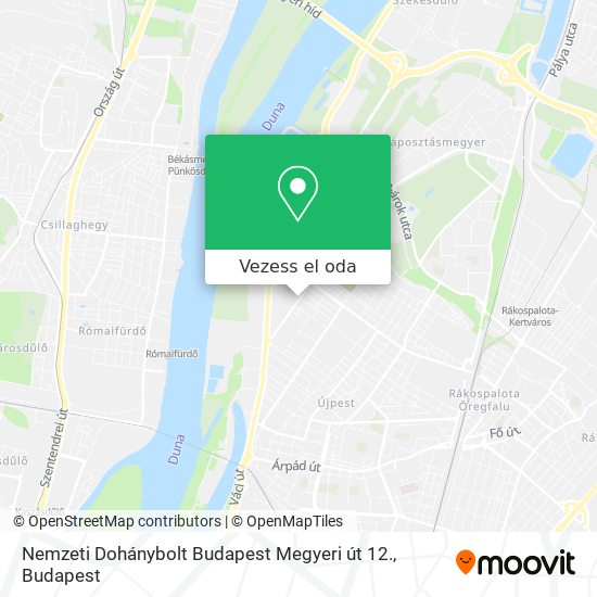Nemzeti Dohánybolt Budapest Megyeri út 12. térkép