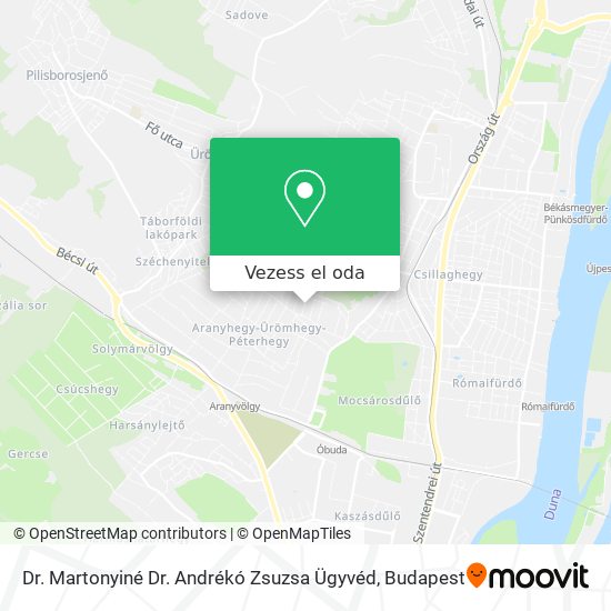 Dr. Martonyiné Dr. Andrékó Zsuzsa Ügyvéd térkép