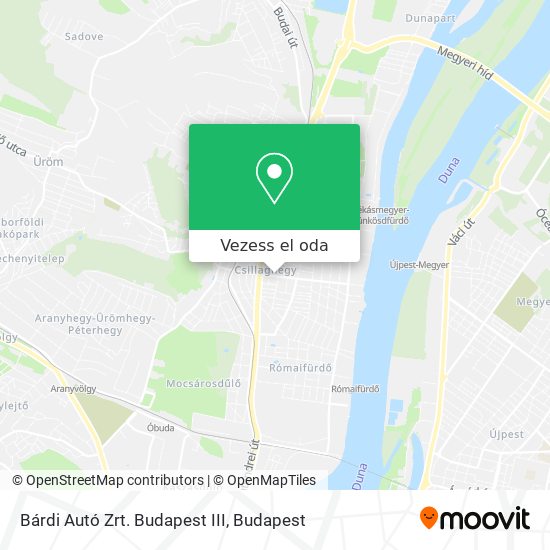 Bárdi Autó Zrt. Budapest III térkép