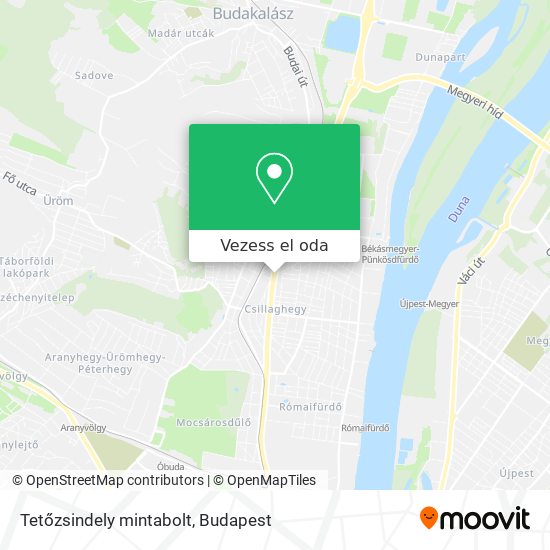 Tetőzsindely mintabolt térkép