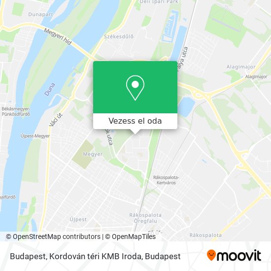 Budapest, Kordován téri KMB Iroda térkép