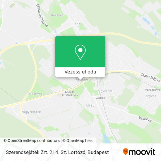 Szerencsejáték Zrt. 214. Sz. Lottózó térkép