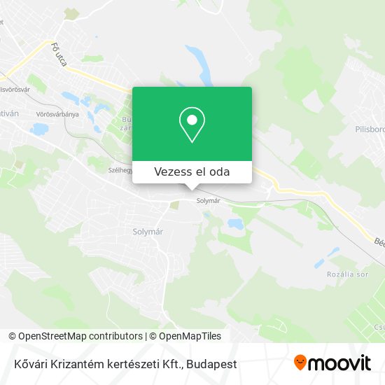 Kővári Krizantém kertészeti Kft. térkép