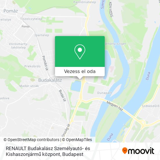 RENAULT Budakalász Személyautó- és Kishaszonjármű központ térkép