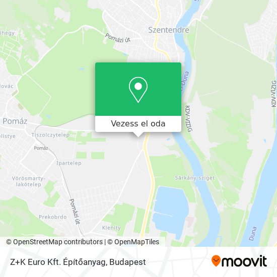 Z+K Euro Kft. Építőanyag térkép