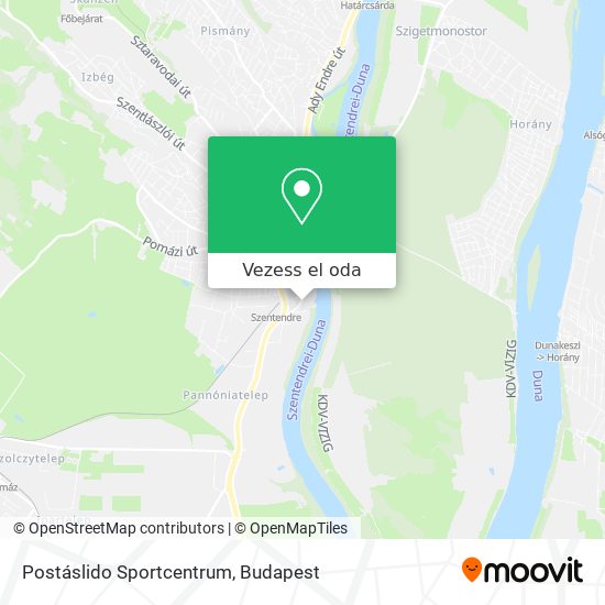 Postáslido Sportcentrum térkép