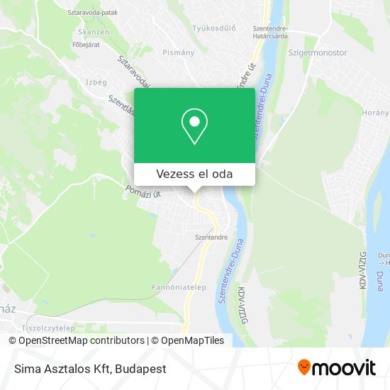 Sima Asztalos Kft térkép