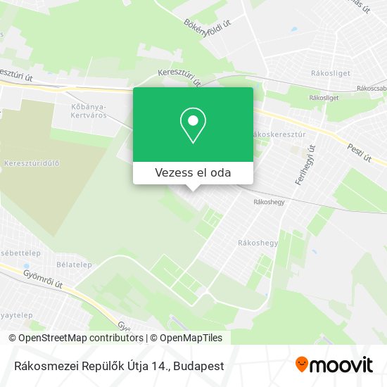 Rákosmezei Repülők Útja 14. térkép