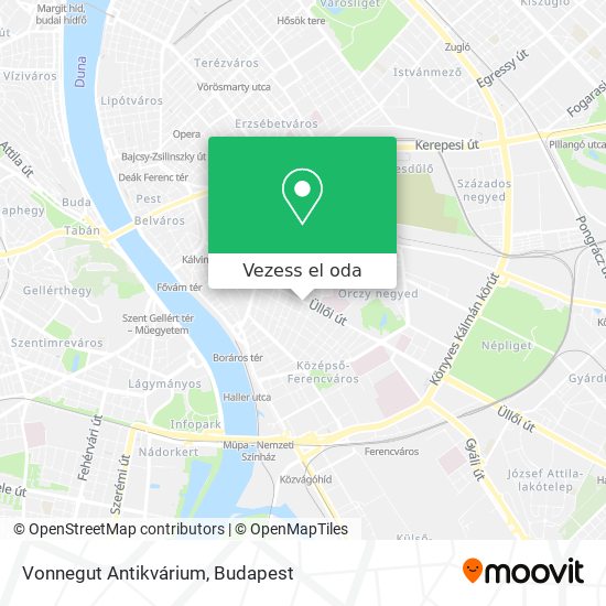 Vonnegut Antikvárium térkép