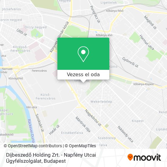 Díjbeszedő Holding Zrt. - Napfény Utcai Ügyfélszolgálat térkép