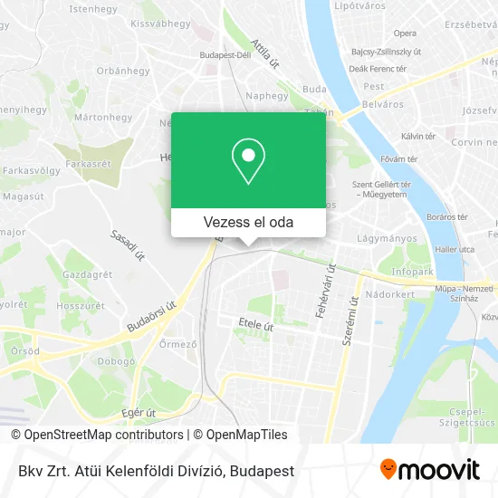 Bkv Zrt. Atüi Kelenföldi Divízió térkép