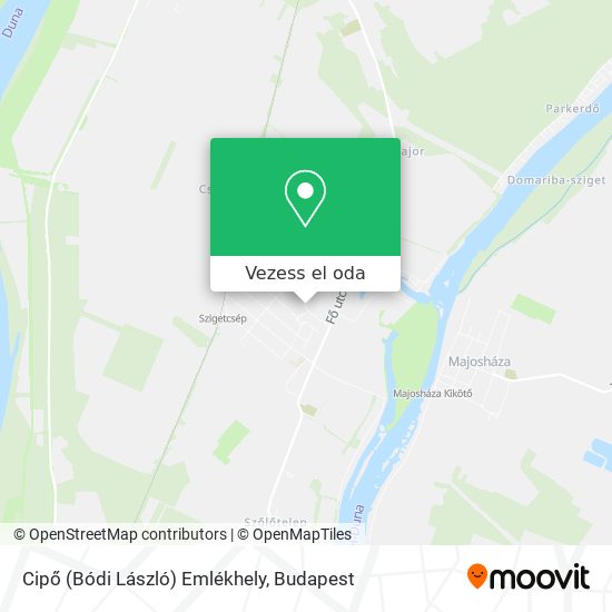 Cipő (Bódi László) Emlékhely térkép