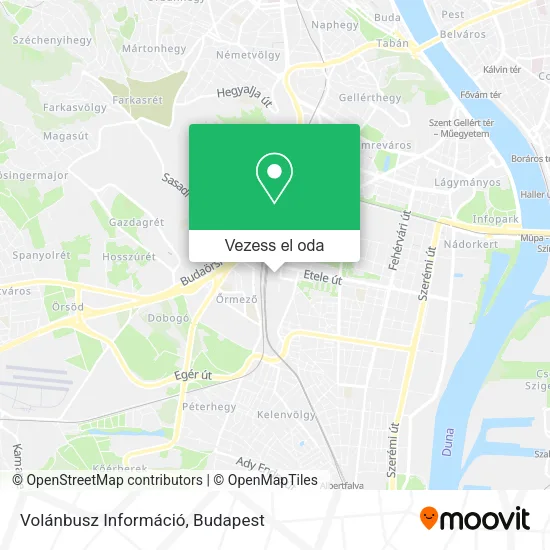 Volánbusz Információ térkép