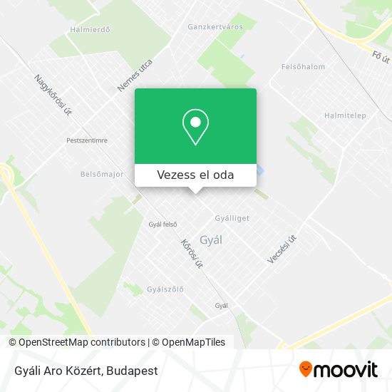 Gyáli Aro Közért térkép