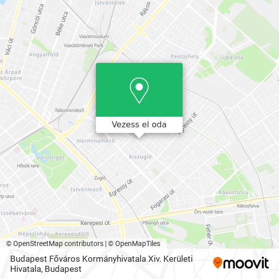 Budapest Főváros Kormányhivatala Xiv. Kerületi Hivatala térkép
