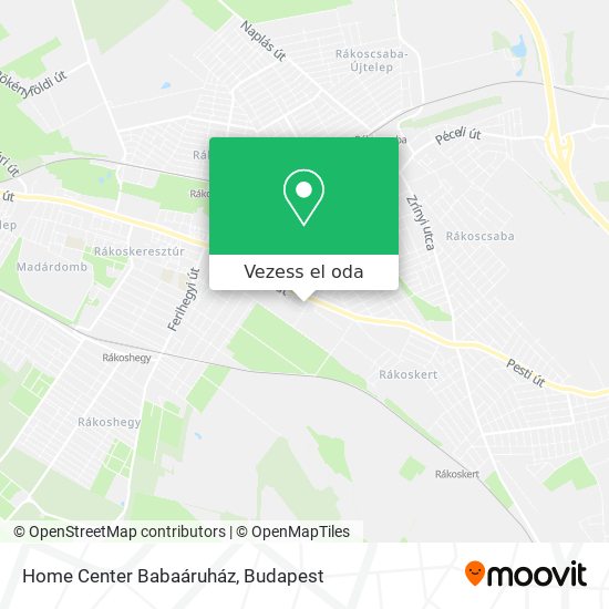 Home Center Babaáruház térkép
