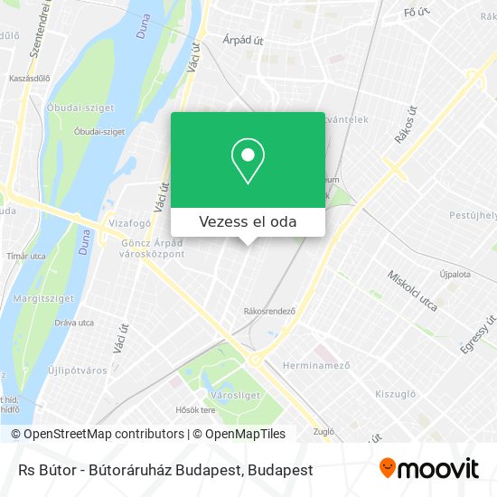 Rs Bútor - Bútoráruház Budapest térkép