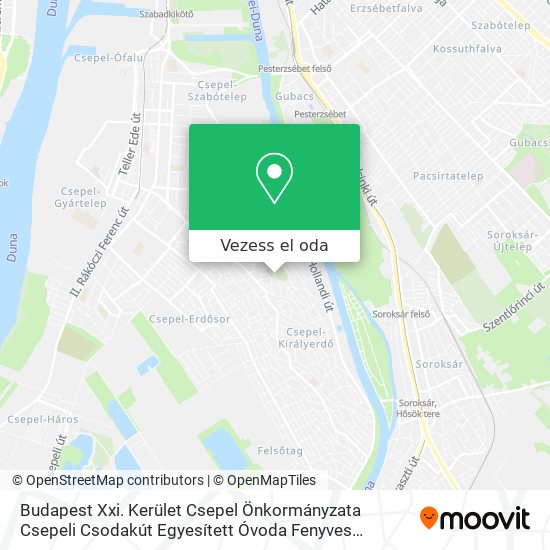 Budapest Xxi. Kerület Csepel Önkormányzata Csepeli Csodakút Egyesített Óvoda Fenyves Tagóvodája térkép