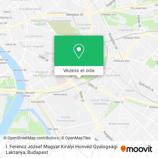 I. Ferencz József Magyar Királyi Honvéd Gyalogsági Laktanya térkép