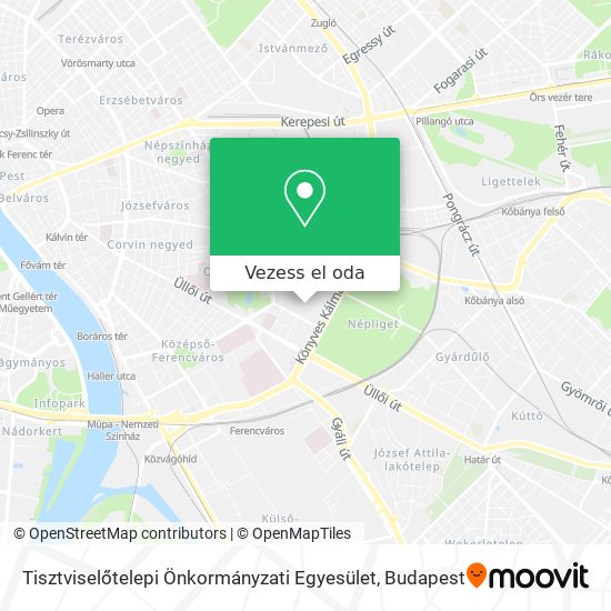 Tisztviselőtelepi Önkormányzati Egyesület térkép