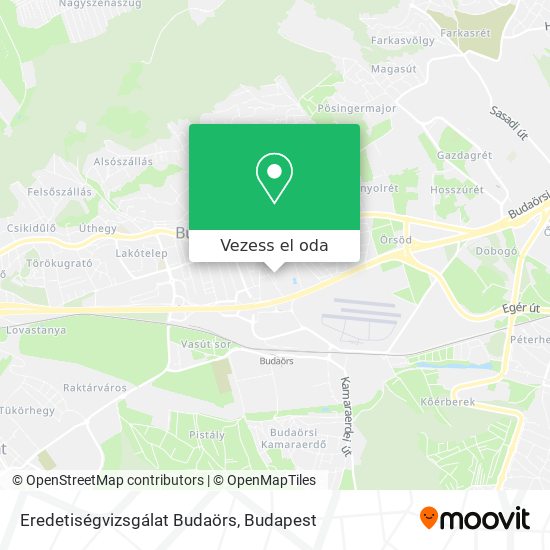 Eredetiségvizsgálat Budaörs térkép