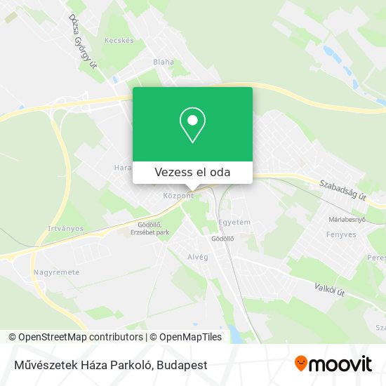 Művészetek Háza Parkoló térkép