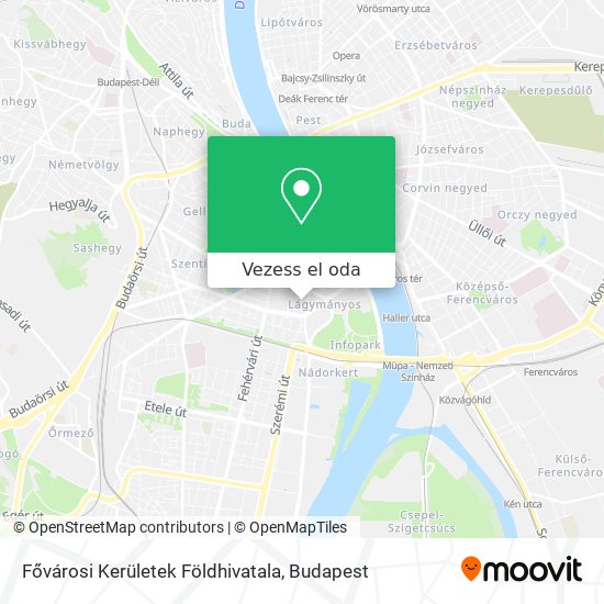 Fővárosi Kerületek Földhivatala térkép