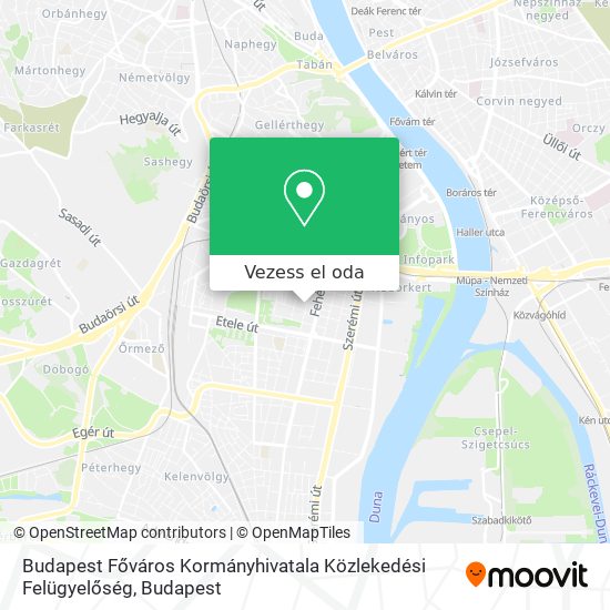 Budapest Főváros Kormányhivatala Közlekedési Felügyelőség térkép