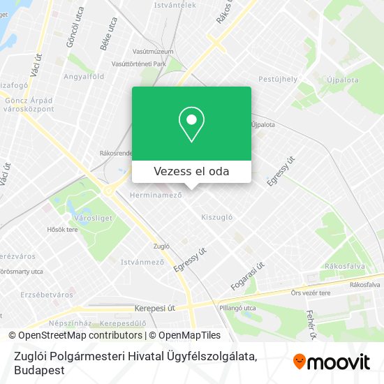 Zuglói Polgármesteri Hivatal Ügyfélszolgálata térkép